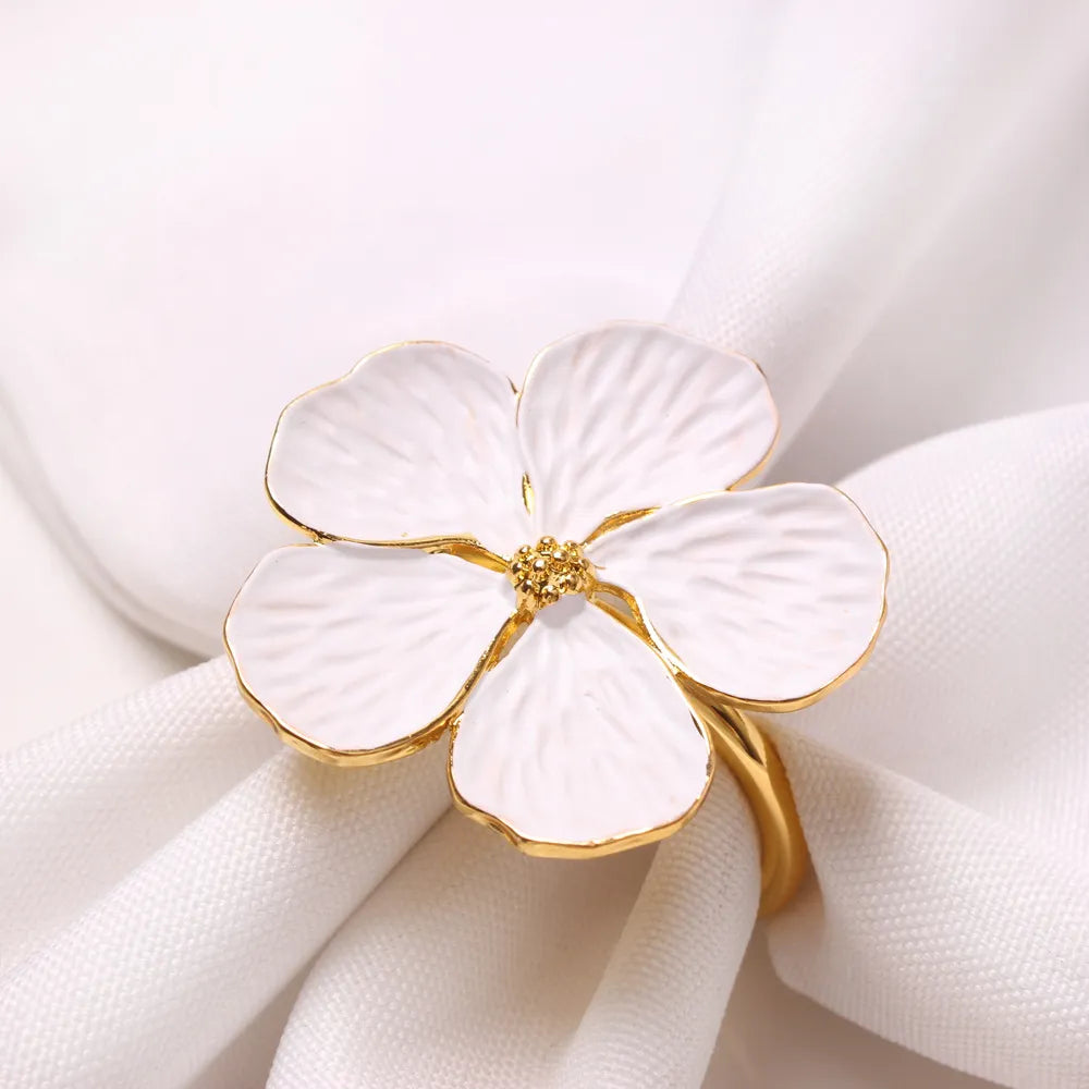 6 Piece Blossom Napkin Rings - 4 Colors