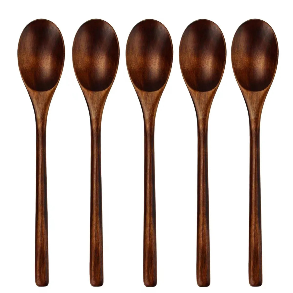 Wooden Soup Spoons Tableware Set - 5 Pc