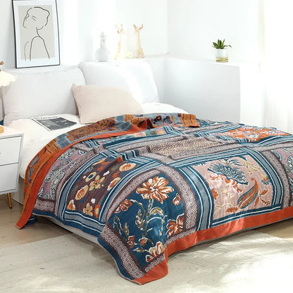 100% Cotton Colorful Gauze Blankets