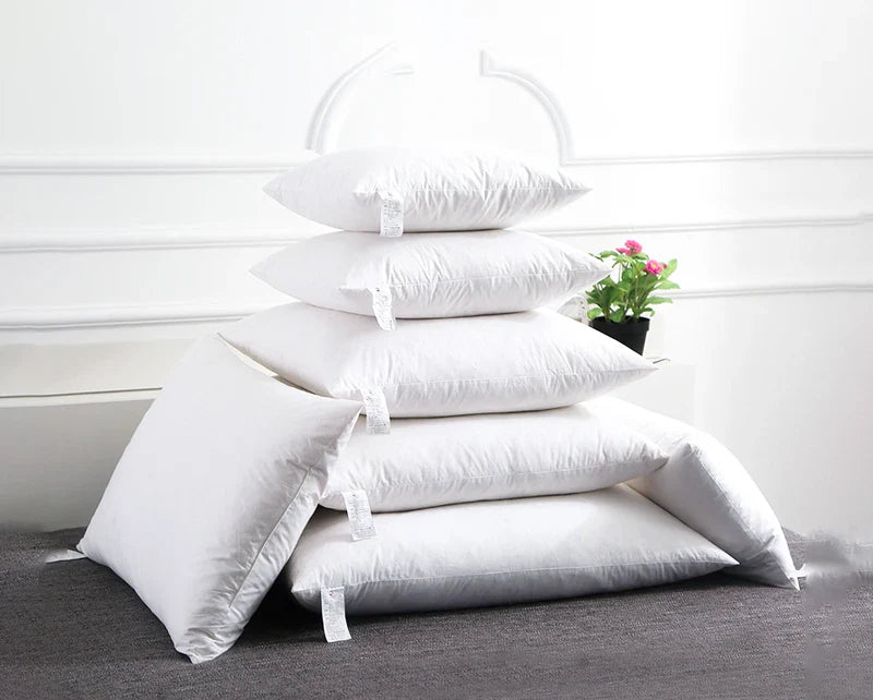 100% Cotton Goose Down Feather Pillow Inserts - Multiple Sizes
