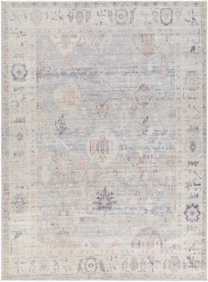 Marlene Damask Cream &amp; Blue Area Rug - Becki Owens x Livabliss