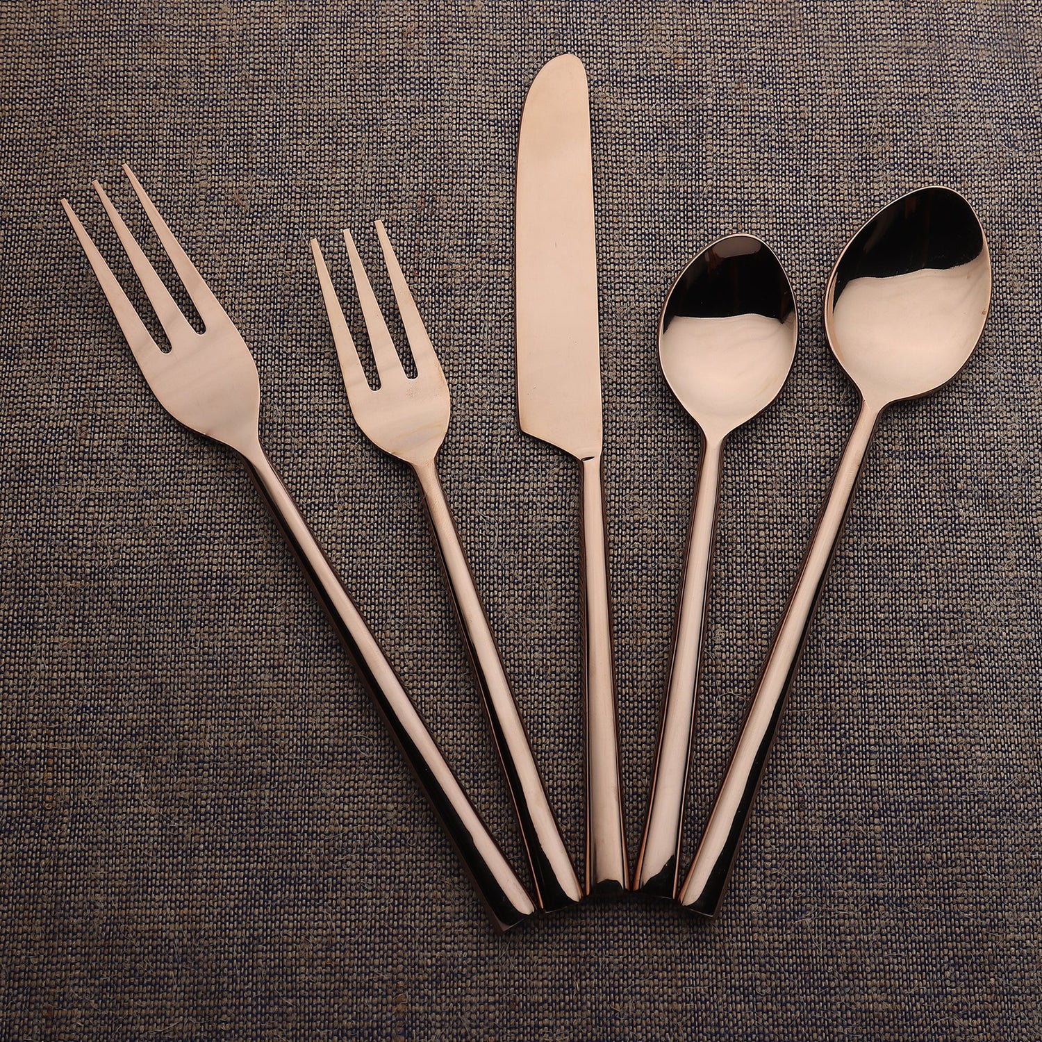 Sundance 5 Pc. Flatware Set - Bronze, Gold