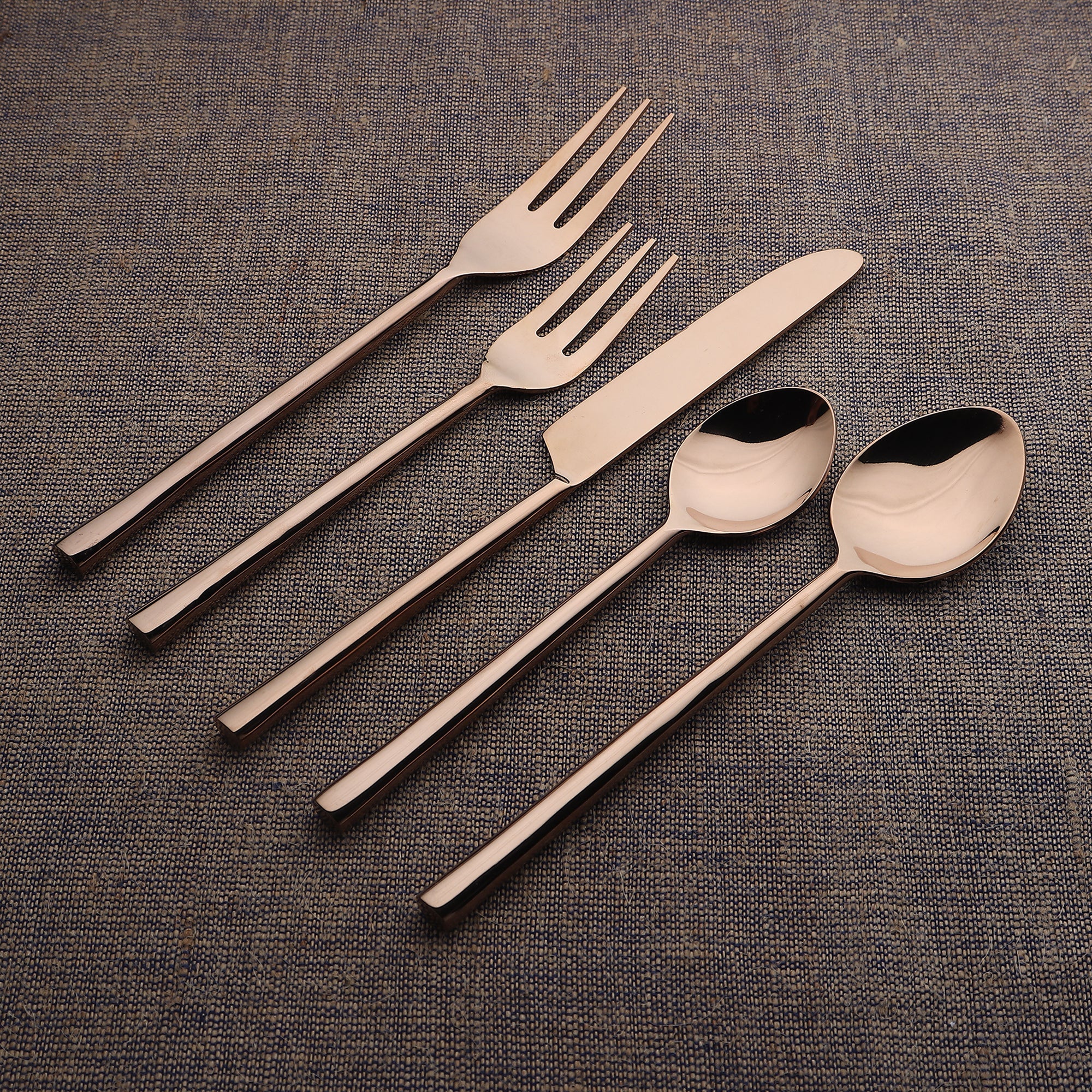 Sundance 5 Pc. Flatware Set - Bronze, Gold