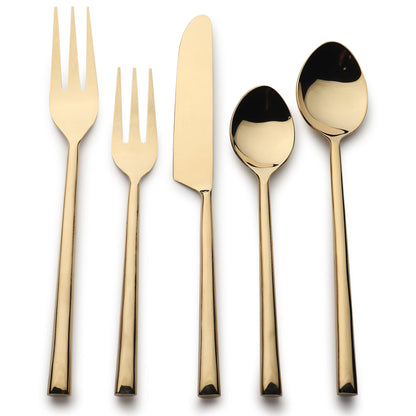 Sundance 5 Pc. Flatware Set - Bronze, Gold
