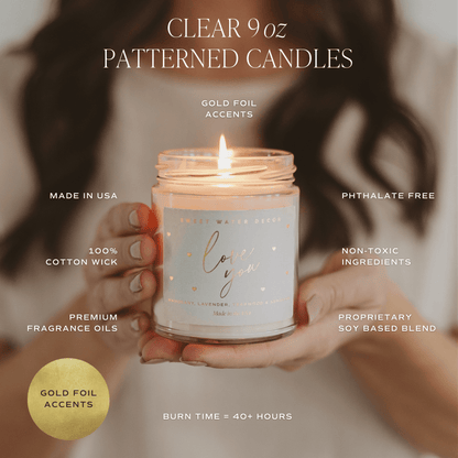 Coastal Lemon Soy Candle - Clear Patterned Jar - 9 oz