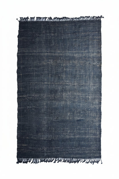 Timbergirl Textured Indigo 100% Jute Handmade Rug