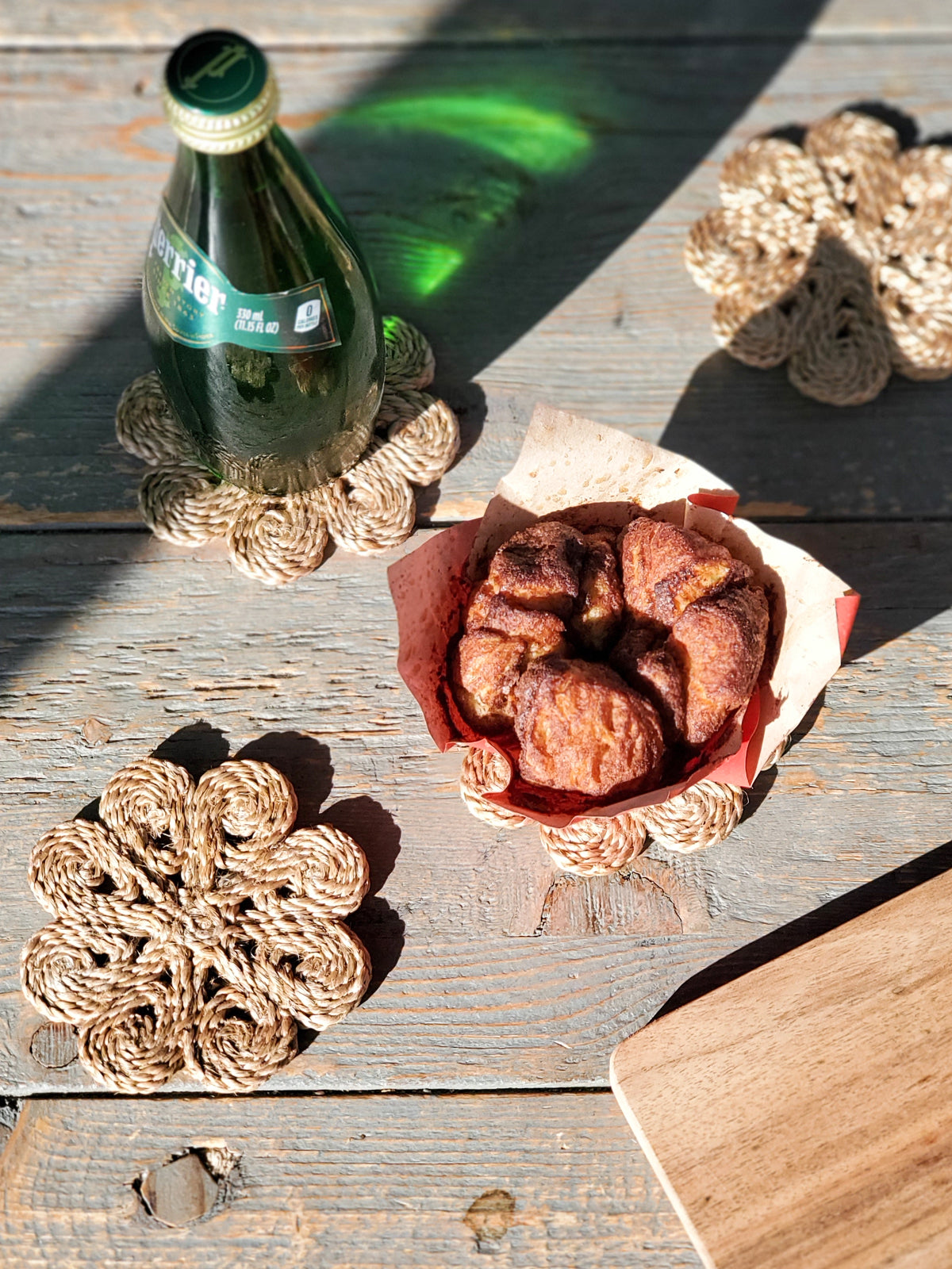 Jute Flower Drink Coaster - Set of 4
