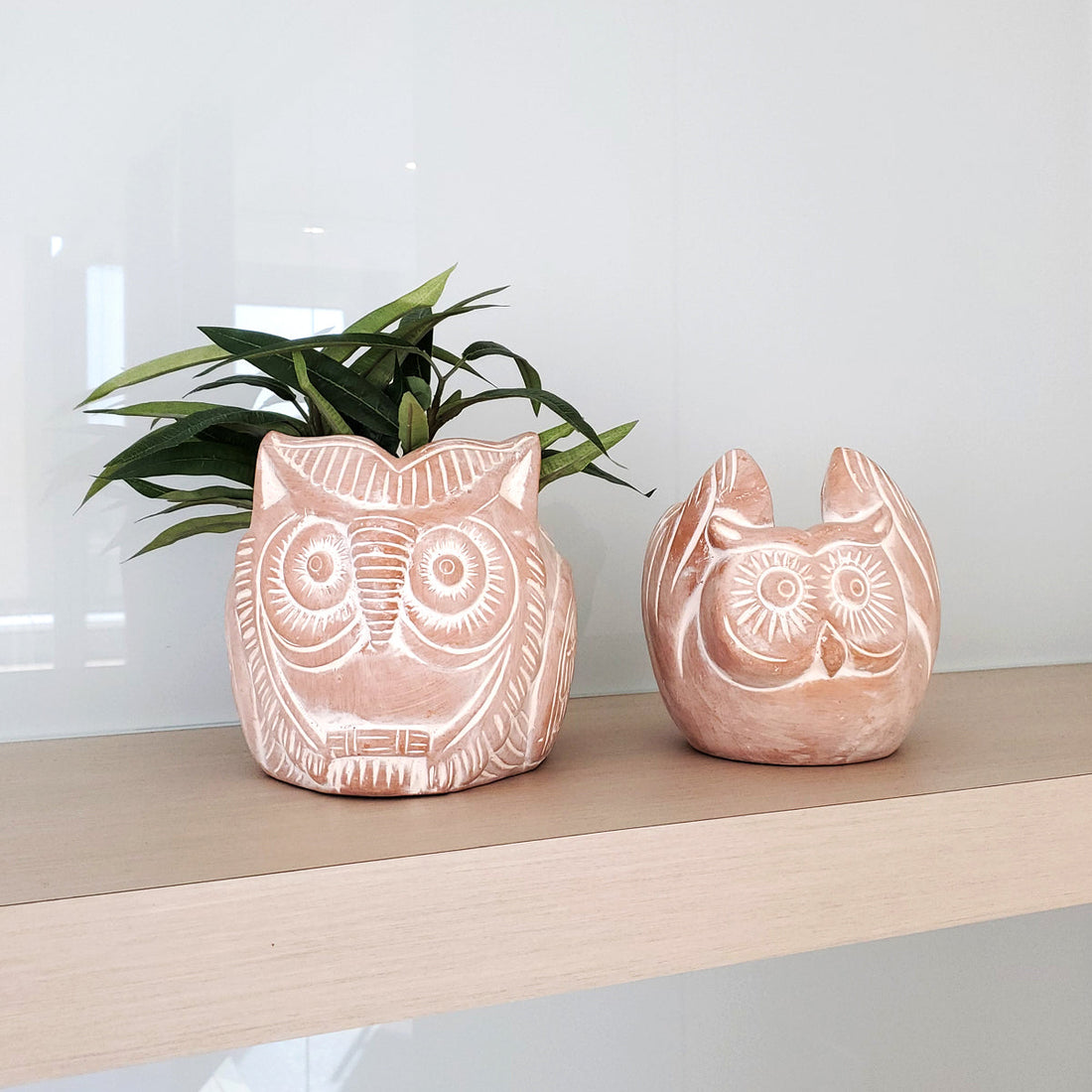 Terracotta Pot - Horned Owl