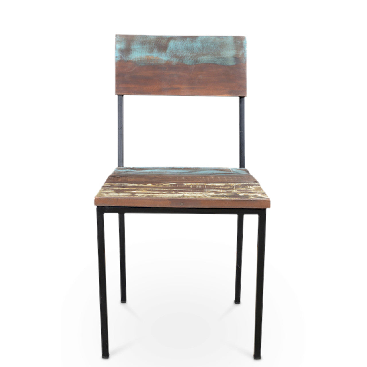 Timbergirl Old Reclaimed Wood and Metal Chair - Set of 2