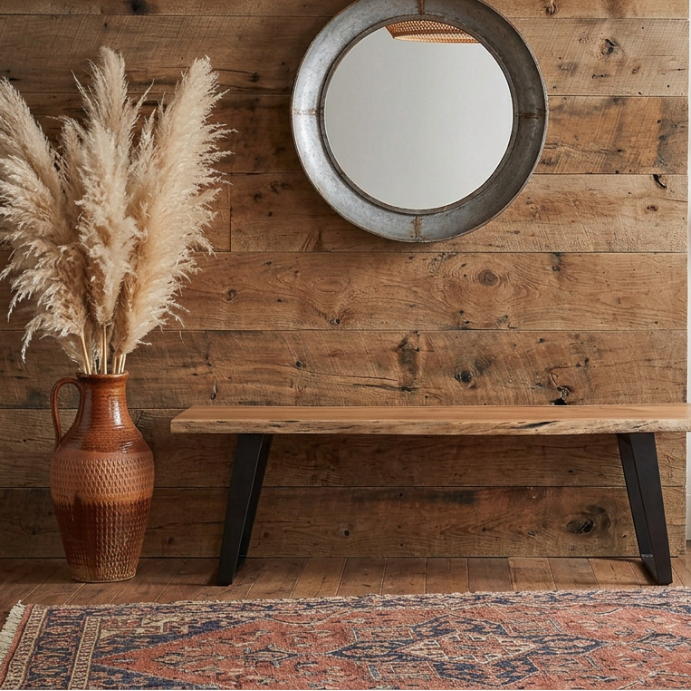 Timbergirl Solid Wood Live Edge Bench