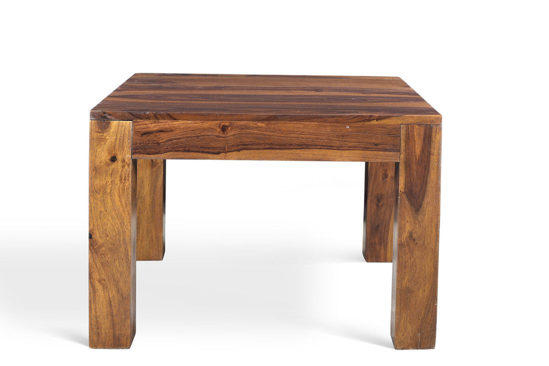 Solid Sheesham Wood Cube Small Coffee Table