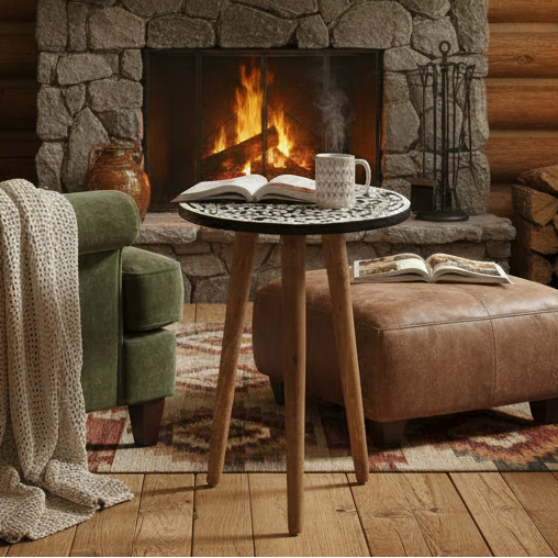 Nilgiri Bone Inlay End Table