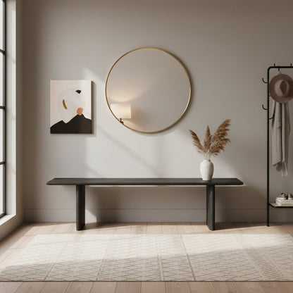 Grackle Solid Wood Dining Bench - Black