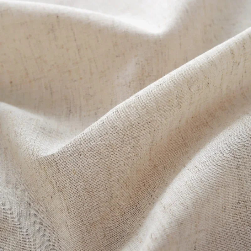 Cotton Linen Tablecloth with Ruffled, Straight, Or Tasseled Edge - Cream