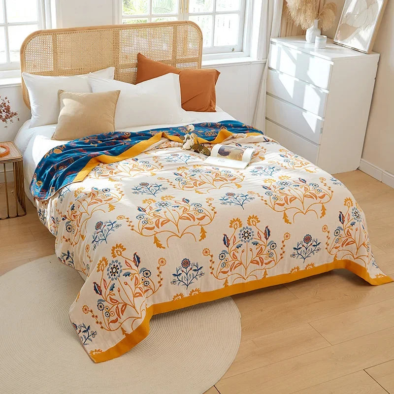 Boho Mandala Reversible Gauze Blankets - 100% Cotton - Multiple Colors
