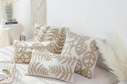Leaves Embroidered Pillow Covers
