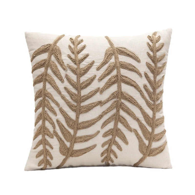 Leaves Embroidered Pillow Covers
