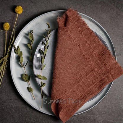 Large Rustic Cotton Gauze  Napkins - 10 Pc - Multiple Colors