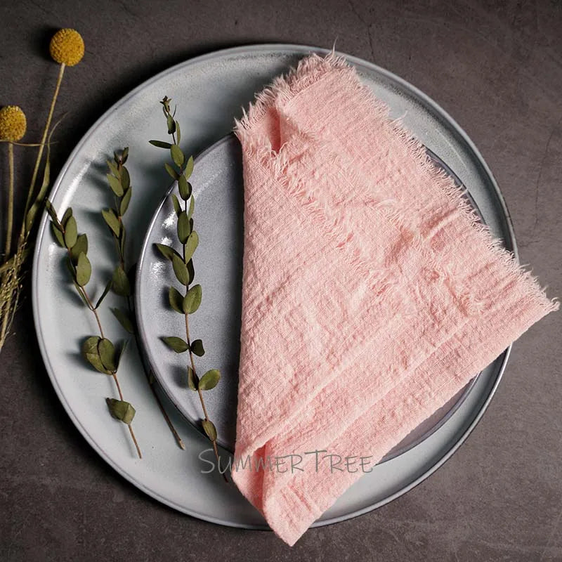 Large Rustic Cotton Gauze  Napkins - 10 Pc - Multiple Colors
