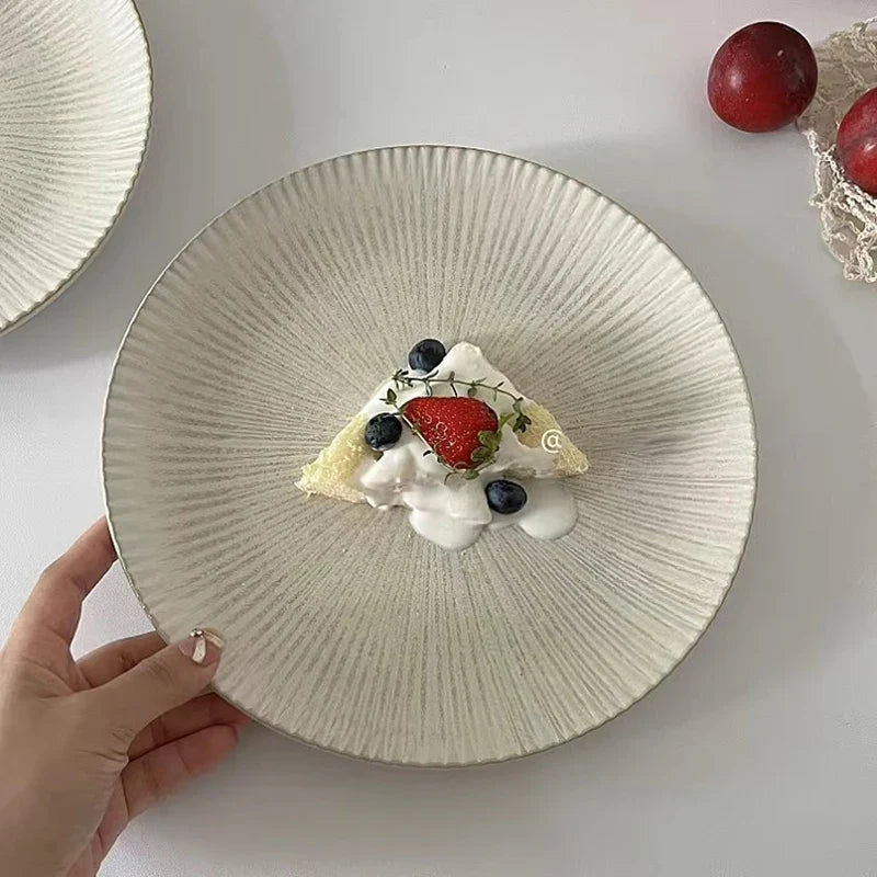 Nordic Stripe Ceramic Dinner Plates