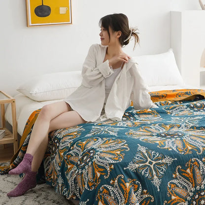 100% Cotton Colorful Gauze Blankets