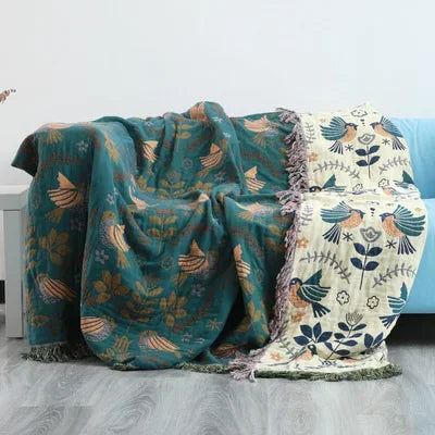 100% Cotton Reversible Throw- Multiple Colors