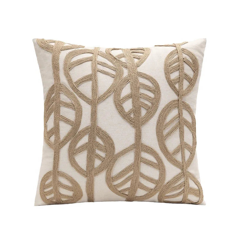Leaves Embroidered Pillow Covers