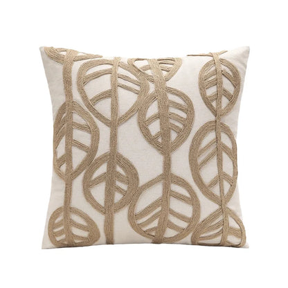 Leaves Embroidered Pillow Covers