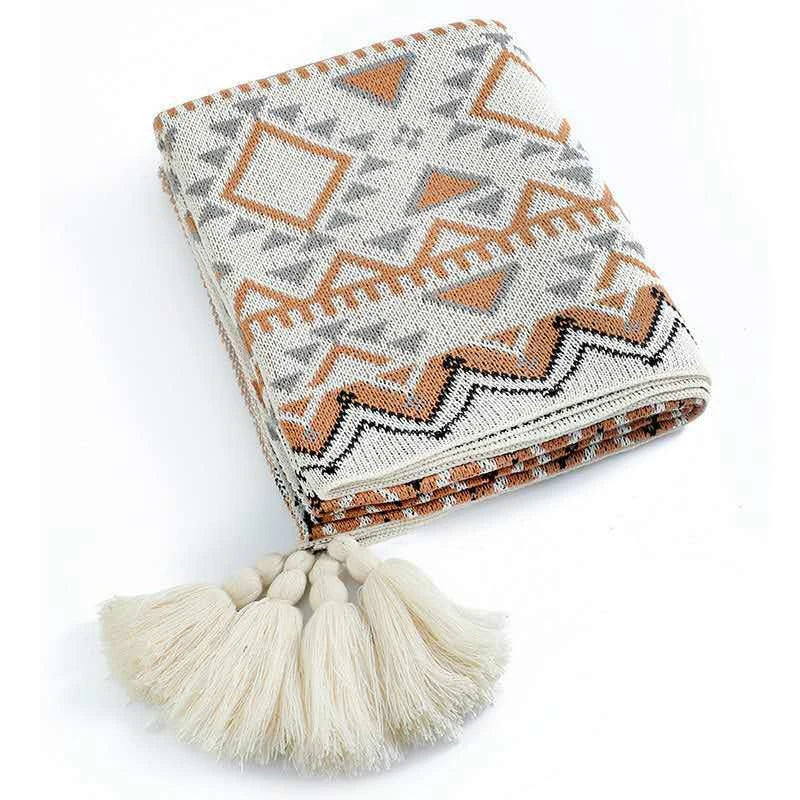 Cozy Lightweight Boho Pattern Throw - 2 Colors