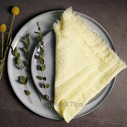 Large Rustic Cotton Gauze  Napkins - 10 Pc - Multiple Colors