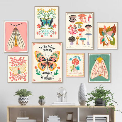 Colorful Butterfly Canvas Wall Decor