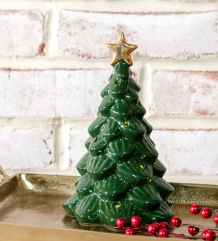 7.25" LED Green Tree Figurine