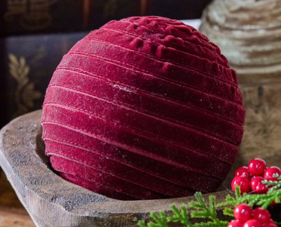 4" Velvet Decor Ball - Burgundy or Brige