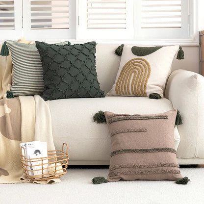 Green &amp; Coffee Cushion Covers - 6 styles