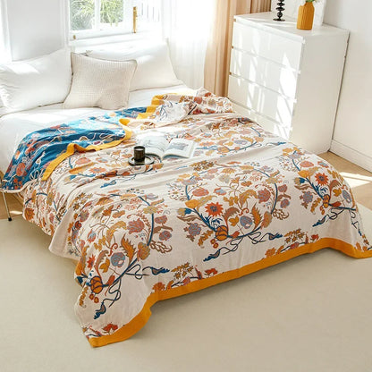 Boho Mandala Reversible Gauze Blankets - 100% Cotton - Multiple Colors