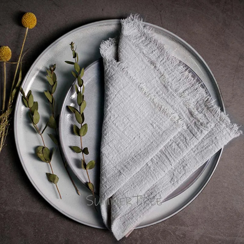 Large Rustic Cotton Gauze  Napkins - 10 Pc - Multiple Colors
