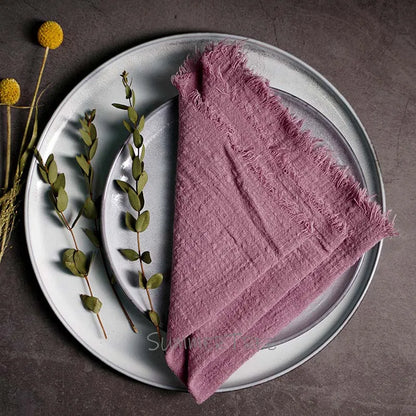 Large Rustic Cotton Gauze  Napkins - 10 Pc - Multiple Colors