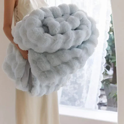 Super Soft Imitation Rabbit Fur Blankets &amp; Pillow Covers
