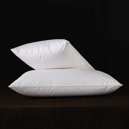 2 Pc Set - Goose Down Feather Pillow for Sleeping - 100% Cotton Shell, Standard Queen Size