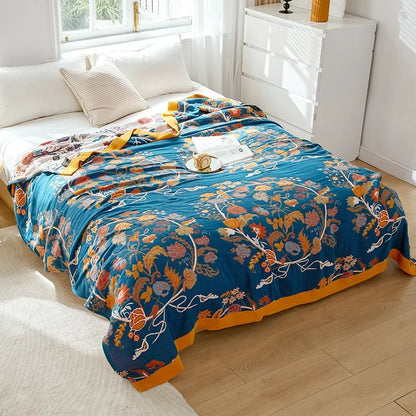 Boho Mandala Reversible Gauze Blankets - 100% Cotton - Multiple Colors