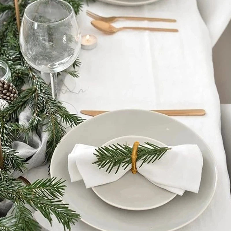 Handmade Natural Bamboo Napkin Rings - 6 Piece Set