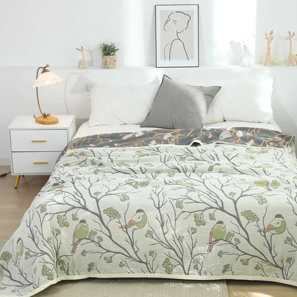 100% Cotton Gauze Reversible Blanket - 4 colors