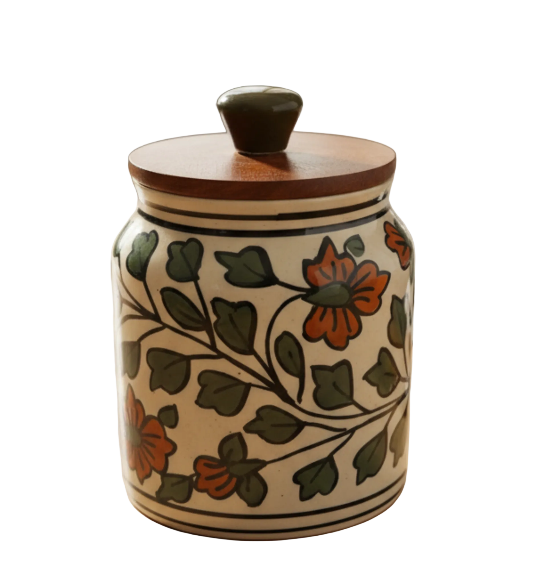 Ceramic Jars with Wooden Lids