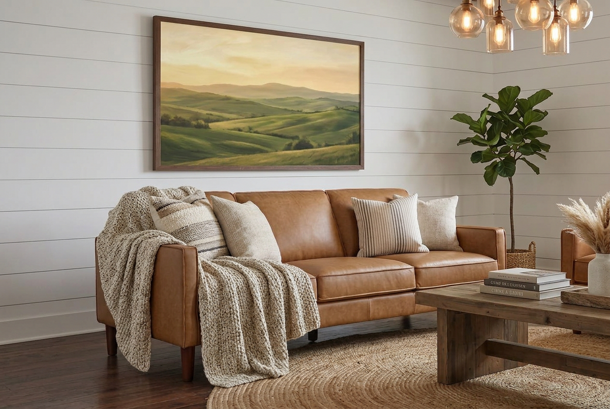 Soria Saddle Brown Top-Grain Leather Loveseat