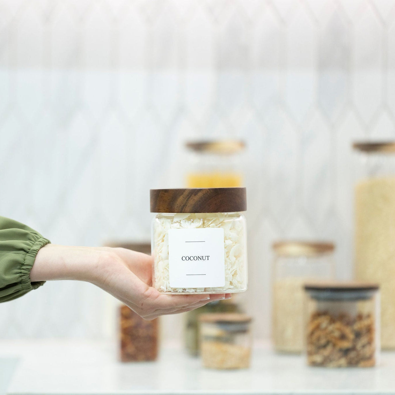 Acacia Lid Glass Storage Jars – 5 Sizes