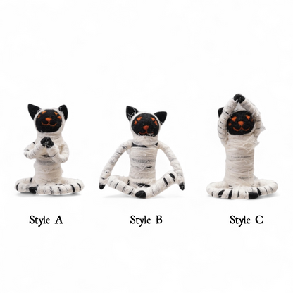 Handmade Wool Felt Mummy Costume Yoga Cat