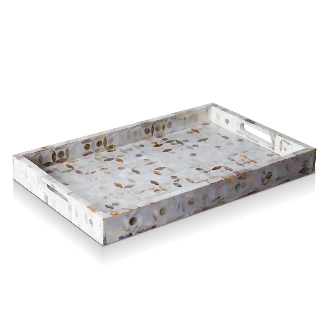 Jewel Pattern Mother of Pearl Inlay Decorative Tray