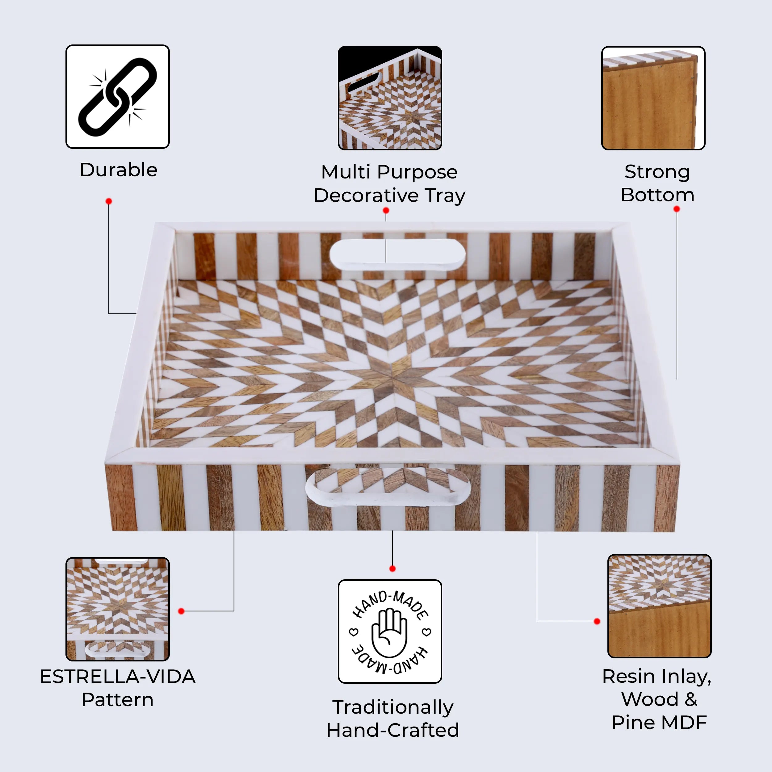 Handmade Estrella Vida Decorative Tray