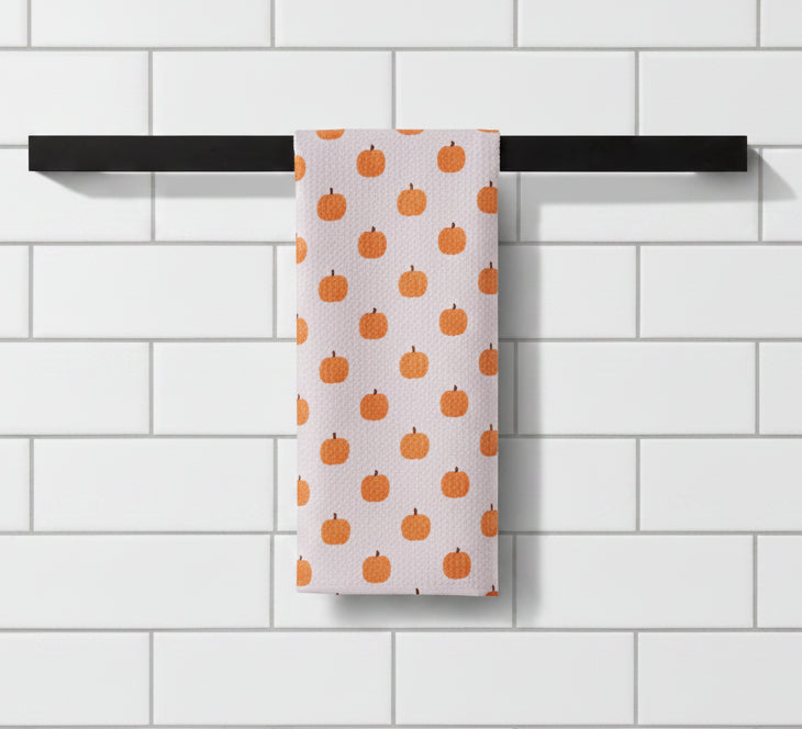 Pumpkin Patchwork Geometry Tea Towel