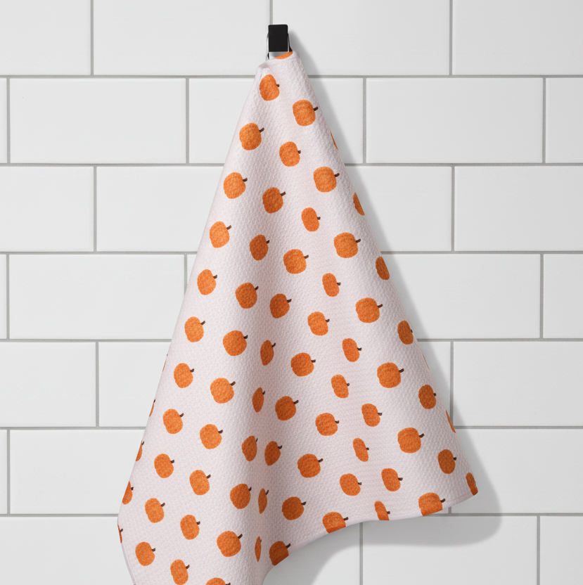 Pumpkin Patchwork Geometry Tea Towel